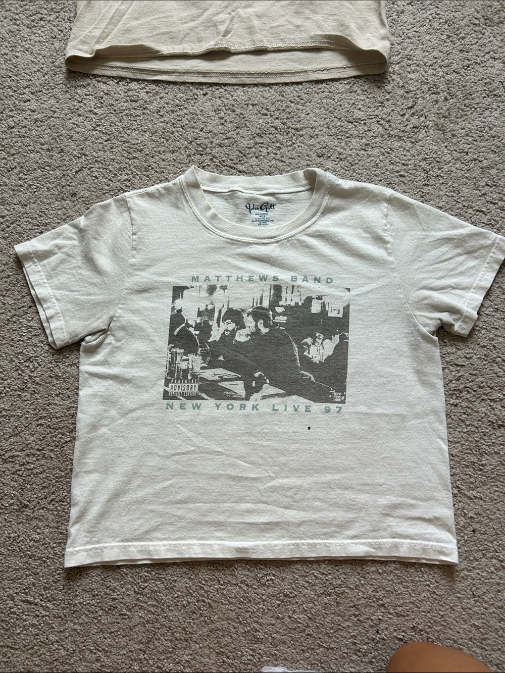 Brandy Melville Cream Matthews Band Graphic Crop Tee